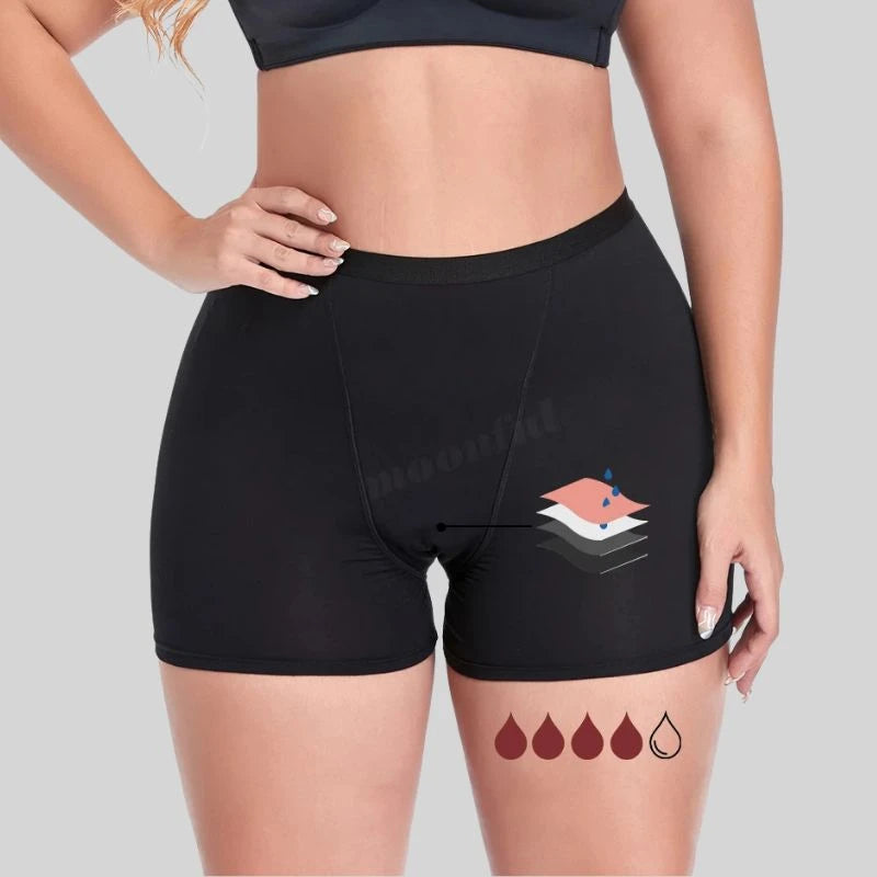 Culotte Menstruelle Taille Haute Boxer | Absorption Maximale | Anti-Fuites & Écologique